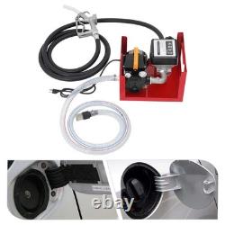1 110V Electric Diesel Oil Fuel Transfer Pump Meter with 98ft Hose & Nozzle Kit