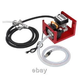 1 110V Electric Diesel Oil Fuel Transfer Pump Meter with 98ft Hose & Nozzle Kit