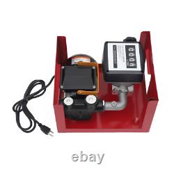 1 110V Electric Diesel Oil Fuel Transfer Pump Meter with 98ft Hose & Nozzle Kit