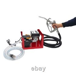 1 110V Electric Diesel Oil Fuel Transfer Pump Meter with 98ft Hose & Nozzle Kit