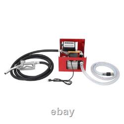 1 110V Electric Diesel Oil Fuel Transfer Pump Meter with 98ft Hose & Nozzle Kit