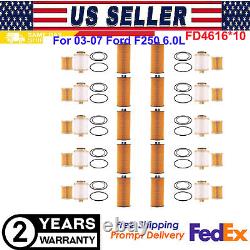 10X For 03-07 Ford F250 6.0 Powerstroke Diesel Oil&Fuel Filter Kit FD4616 FL2016
