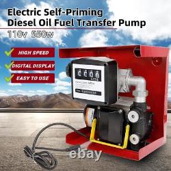 110 Volt 550W Electric Diesel Oil Fuel Transfer Pump Self Priming Display Meter