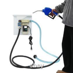110V 1 Electric Diesel Oil Fuel Transfer Pump Flowmeter with13' Hose & Nozzle Kit