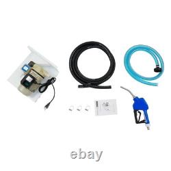110V 1 Electric Diesel Oil Fuel Transfer Pump Flowmeter with13' Hose & Nozzle Kit