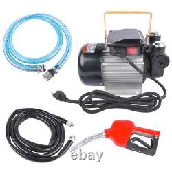 110V 16 GPM Diesel Oil Fuel Transfer Pump Electric Self-Priming with Refueling Gun