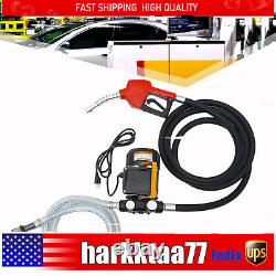 110V Electric Diesel Oil Fuel Transfer Pump Self-Priming Pume with Hose Nozzle Kit