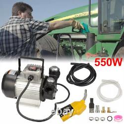 110V Electric Diesel Oil Fuel Transfer Pump with Discharge Hose & Nozzle Set