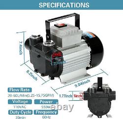 110V Electric Diesel Oil Fuel Transfer Pump with Discharge Hose & Nozzle Set