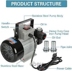 110V Electric Diesel Oil Fuel Transfer Pump with Discharge Hose & Nozzle Set