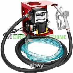 110V Electric Diesel Oil Fuel Transfer Pump with Display Meter & Fuel Nozzle Kit