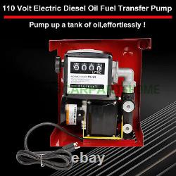 110V Electric Diesel Oil Fuel Transfer Pump with Display Meter & Fuel Nozzle Kit