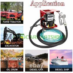 110V Electric Diesel Oil Fuel Transfer Pump with Display Meter & Fuel Nozzle Kit