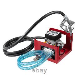 110V Electric Diesel Oil Transfer Pump Fuel Manual Nozzle 13' Hose with Meter New