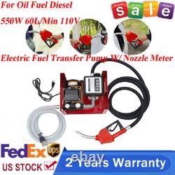 110V Electric For Oil Fuel Diesel Transfer Pump With Nozzle Meterr Oil Fuel Diesel