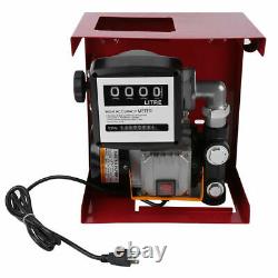 110V Electric Fuel Pump Diesel Oil Transfer Pump withMeter, 13ft Hose & Nozzle