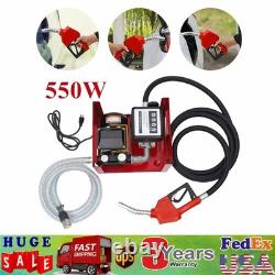 110V Electric Fuel Transfer Pump 550W-60L/Min WithNozzle Meter Fit Oil Fuel Diesel