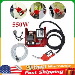 110V Electric Fuel Transfer Pump 550W-60L/Min WithNozzle Meter Fit Oil Fuel Diesel