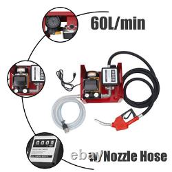 110V Electric Fuel Transfer Pump 550W-60L/Min WithNozzle Meter Fit Oil Fuel Diesel
