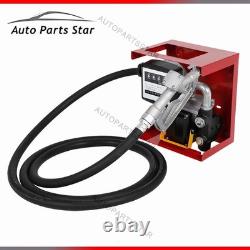 110V Electric Oil Fuel Diesel Gas Transfer Pump WithMeter 13' Hose Manual Nozzle