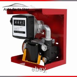 110V Electric Oil Fuel Diesel Gas Transfer Pump WithMeter 13' Hose Manual Nozzle