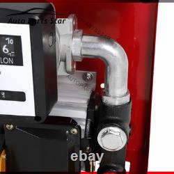 110V Electric Oil Fuel Diesel Gas Transfer Pump WithMeter 13' Hose Manual Nozzle