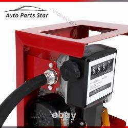 110V Electric Oil Fuel Diesel Gas Transfer Pump WithMeter 13' Hose Manual Nozzle