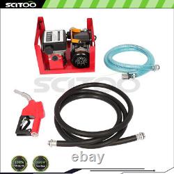 110V Electric Oil Fuel Diesel Gas Transfer Pump WithMeter Hose Manual Nozzle