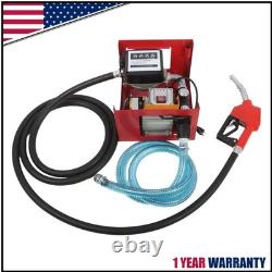 110V Electric Oil Fuel Diesel Gas Transfer Pump withMeter Manual Nozzle Hose