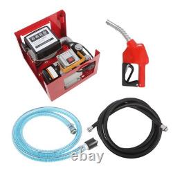 110V Electric Oil Fuel Diesel Gas Transfer Pump withMeter Manual Nozzle Hose