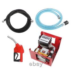 110V Electric Oil Fuel Diesel Gas Transfer Pump withMeter Manual Nozzle Hose
