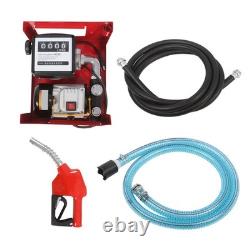 110V Electric Oil Fuel Diesel Gas Transfer Pump withMeter Manual Nozzle Hose