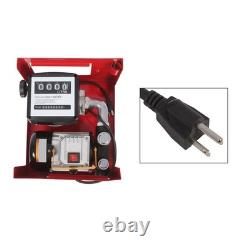 110V Electric Oil Fuel Diesel Gas Transfer Pump withMeter Manual Nozzle Hose