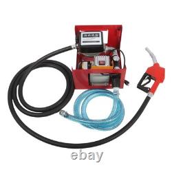 110V Electric Oil Fuel Diesel Gas Transfer Pump withMeter Manual Nozzle Hose