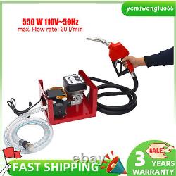 110V Electric Oil Fuel Diesel Transfer Pump With Nozzle Meterr Oil Fuel Diesel New