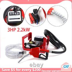 110V Self-Priming Pume With Hose Nozzle Electric Diesel Oil Fuel Transfer Pump Kit