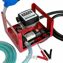 12V 155W Electric Diesel Oil Fuel Transfer Pump & Mechanical Meter Hose Nozzle