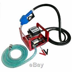 12V 155W Electric Diesel Oil Fuel Transfer Pump & Mechanical Meter Hose Nozzle