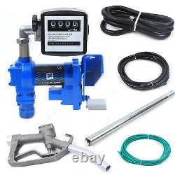 12V 20 GPM Diesel Gasoline Anti-Explosive Fuel Transfer Pump with Oil Meter New