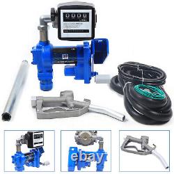 12V 20 GPM Diesel Gasoline Fuel Transfer Pump Anti-Explosive Pump With Oil Meter