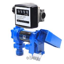 12V 20 GPM Diesel Gasoline Fuel Transfer Pump Anti-Explosive Pump With Oil Meter