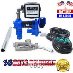 12V 20GPM Fuel Transfer Pump Diesel Gasoline Anti-Explosive with Oil Meter 265W