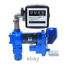 12V 20GPM Fuel Transfer Pump Diesel Gasoline Anti-Explosive with Oil Meter 265W