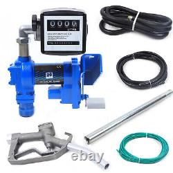 12V 20GPM Fuel Transfer Pump Diesel Gasoline Anti-Explosive with Oil Meter New