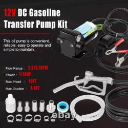 12V DC 3.7GPM Gasoline Diesel Oil Transfer Pump Fuel Diesel Kerosene Pump Hoses