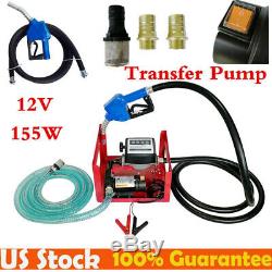 12V DC Electric Fuel Transfer Pump Diesel Kerosene Oil Commercial Auto with Nozzle