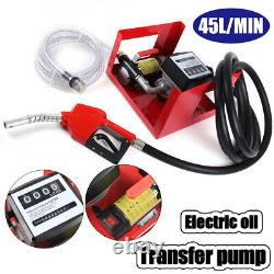 12V DC Electric Oil Fuel Diesel Transfer Pump With Mechanical Meter, Hose, Nozzle