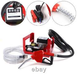 12V DC Electric Oil Fuel Diesel Transfer Pump With Mechanical Meter, Hose, Nozzle