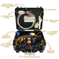 12V Electric Fuel Transfer Pump 110GPH Gasoline Diesel Oil Pump Kit, Portable
