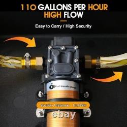 12V Electric Fuel Transfer Pump 110GPH Gasoline Diesel Oil Pump Kit, Portable